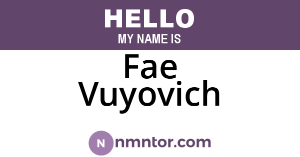 Fae Vuyovich