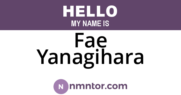 Fae Yanagihara