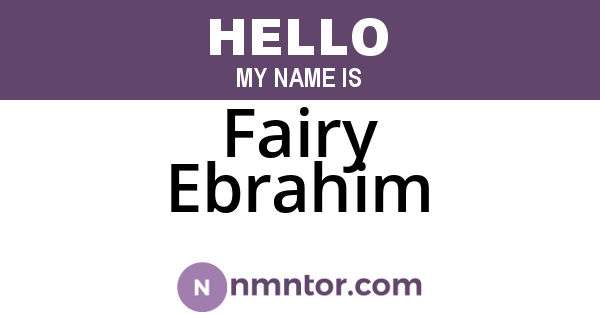 Fairy Ebrahim