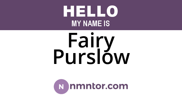 Fairy Purslow