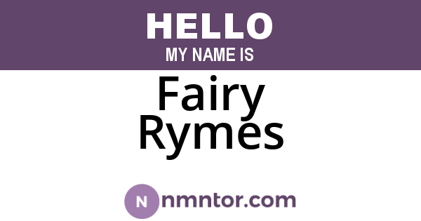 Fairy Rymes