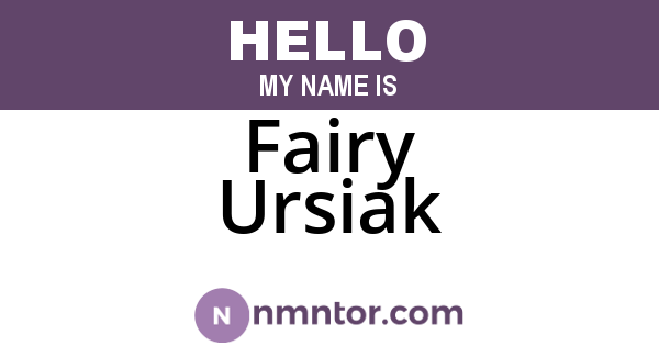 Fairy Ursiak