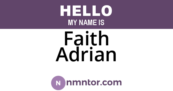 Faith Adrian