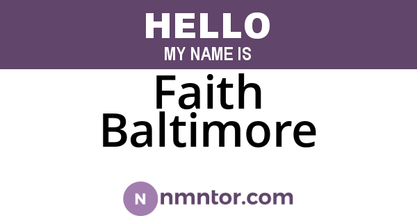 Faith Baltimore