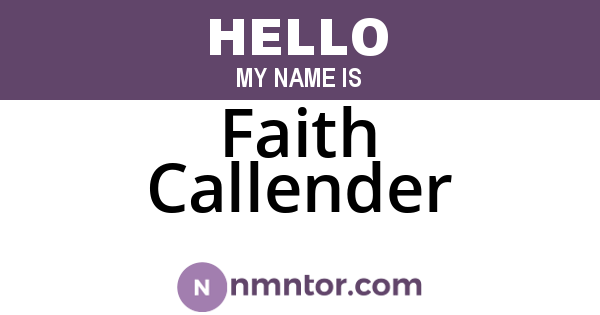 Faith Callender