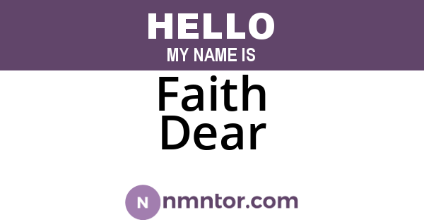 Faith Dear