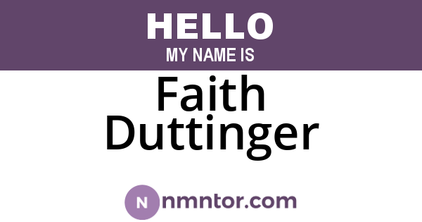 Faith Duttinger
