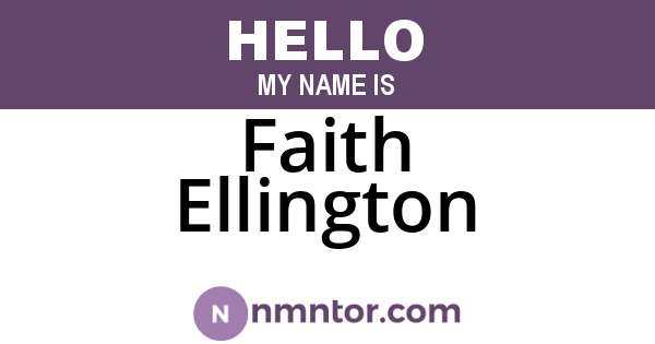 Faith Ellington