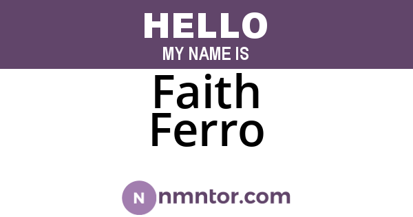 Faith Ferro