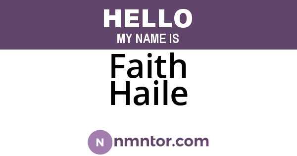 Faith Haile