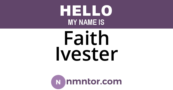 Faith Ivester