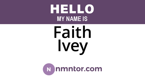 Faith Ivey