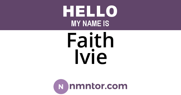 Faith Ivie