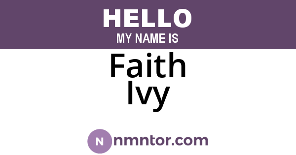 Faith Ivy