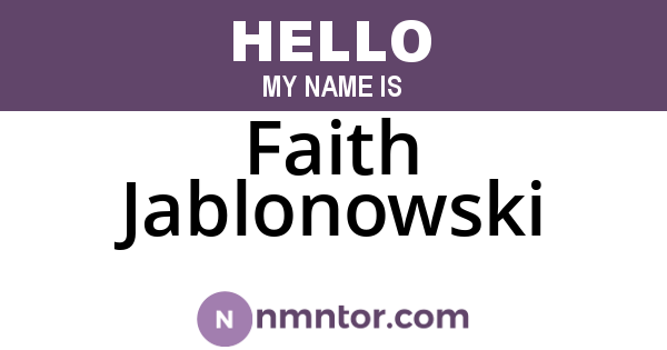 Faith Jablonowski