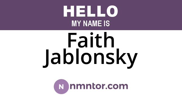 Faith Jablonsky