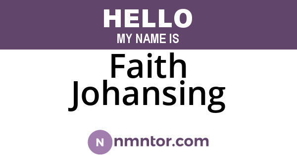 Faith Johansing