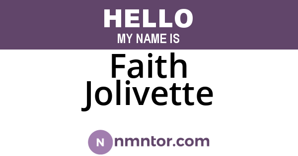 Faith Jolivette