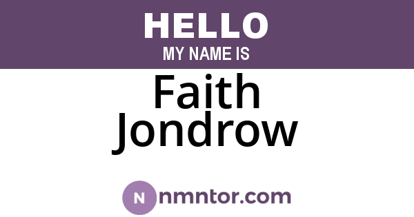 Faith Jondrow