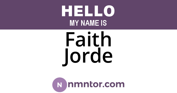 Faith Jorde