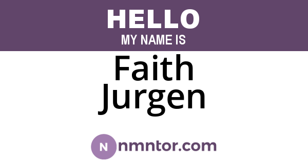 Faith Jurgen