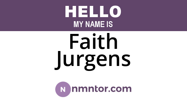 Faith Jurgens