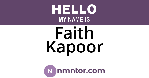 Faith Kapoor