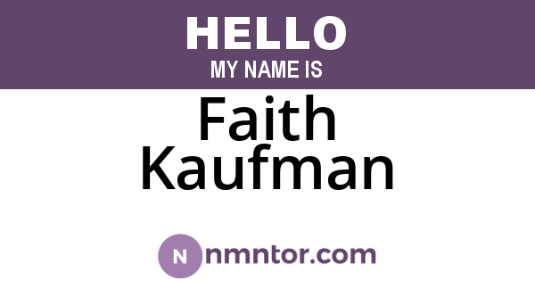 Faith Kaufman