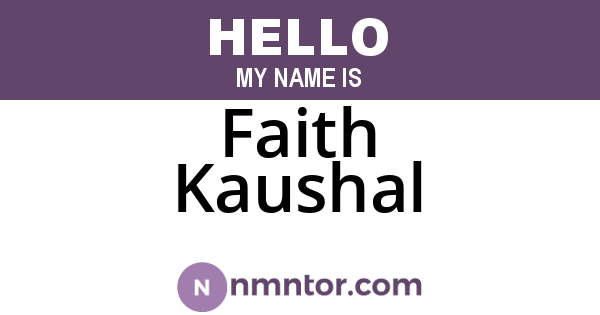 Faith Kaushal