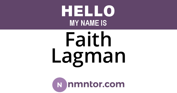 Faith Lagman
