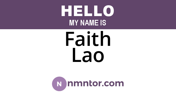 Faith Lao