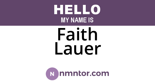 Faith Lauer