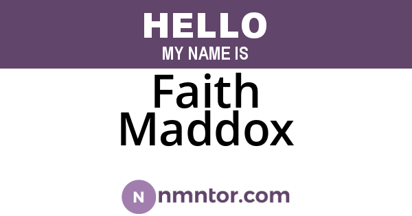 Faith Maddox