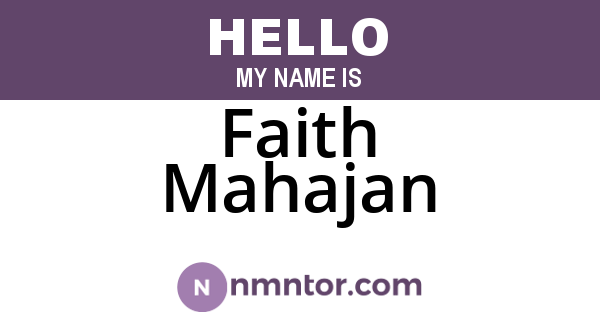 Faith Mahajan