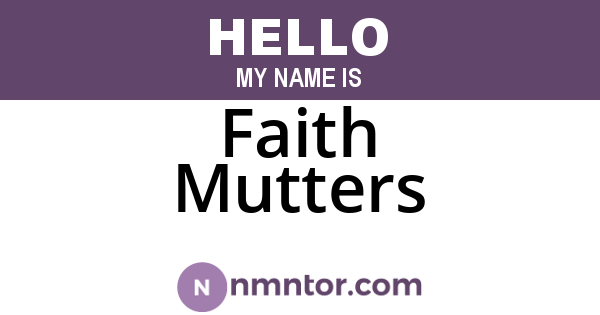 Faith Mutters