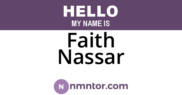 Faith Nassar
