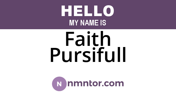 Faith Pursifull