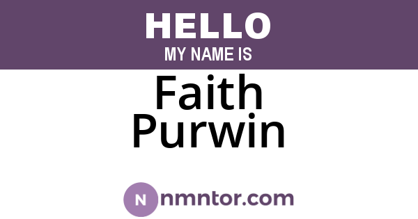 Faith Purwin