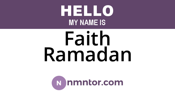 Faith Ramadan