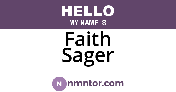 Faith Sager