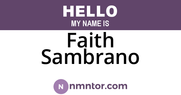 Faith Sambrano