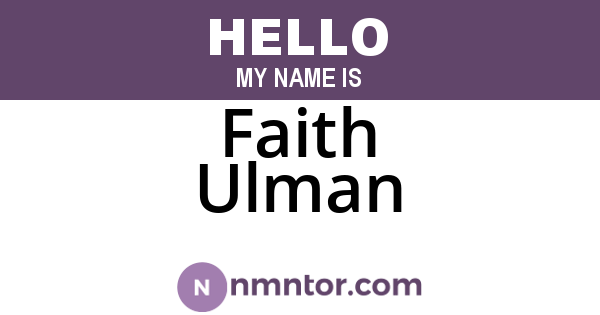 Faith Ulman