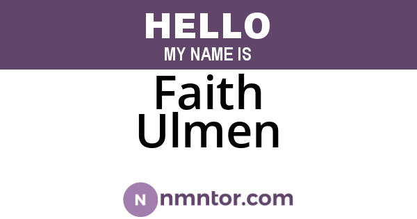 Faith Ulmen