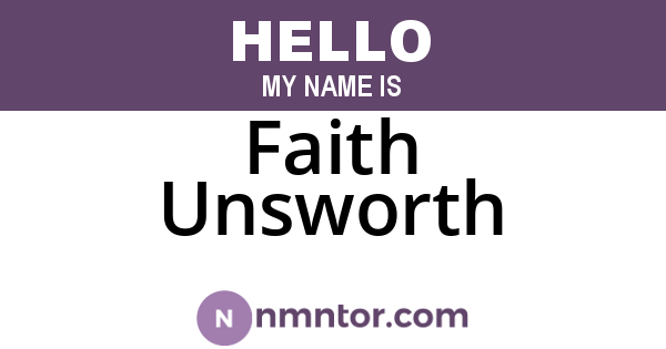 Faith Unsworth
