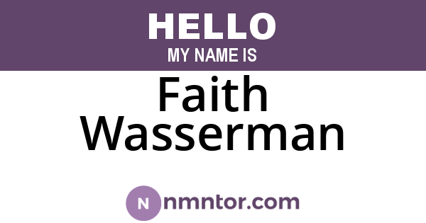 Faith Wasserman
