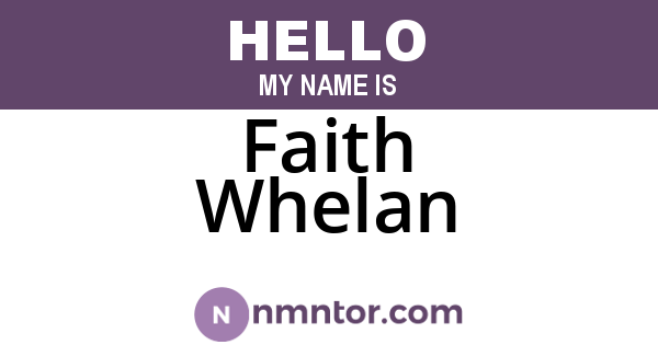 Faith Whelan