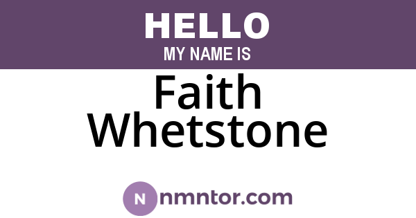 Faith Whetstone