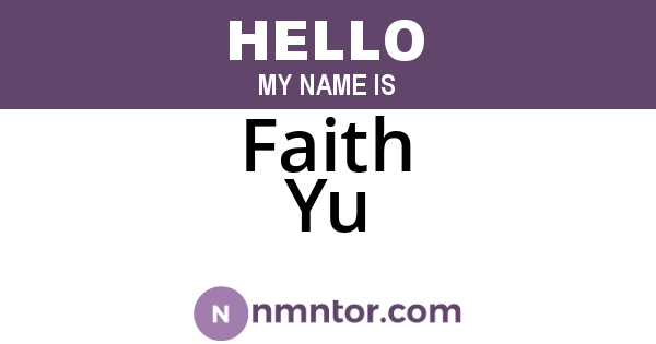 Faith Yu