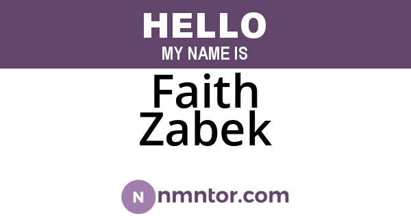 Faith Zabek