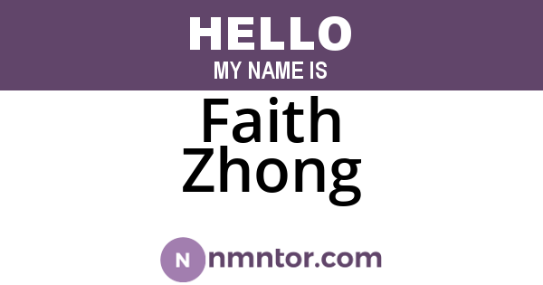 Faith Zhong
